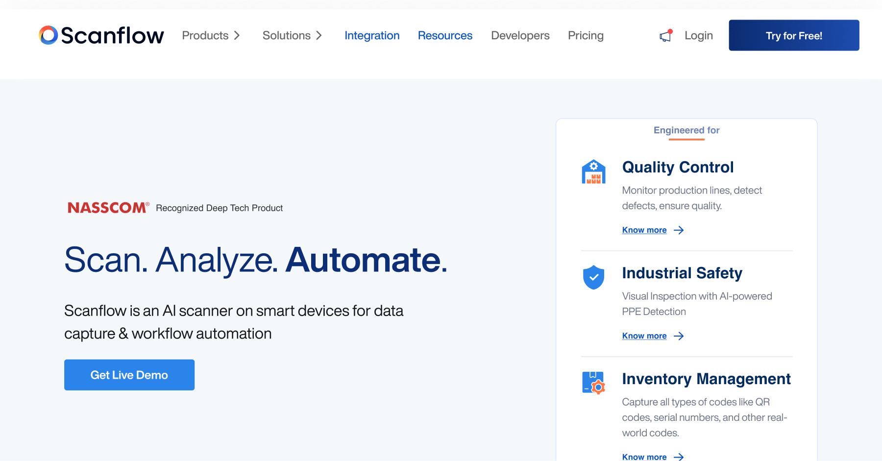 Scanflow - AI Scanner on Smart Devices for Data Capture and Workflow Automation