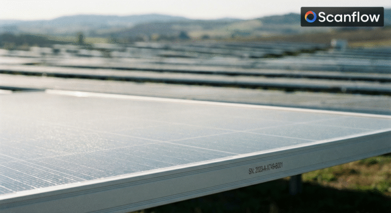 Solar panel barcode scanner